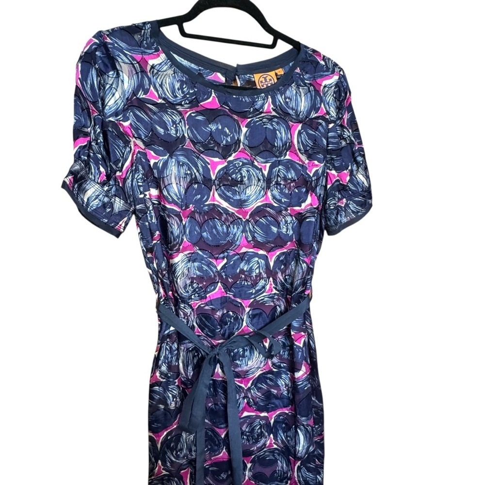 Tory Burch Silk Summer Dress Belted | Women’s Size 8 - Picture 3 of 16